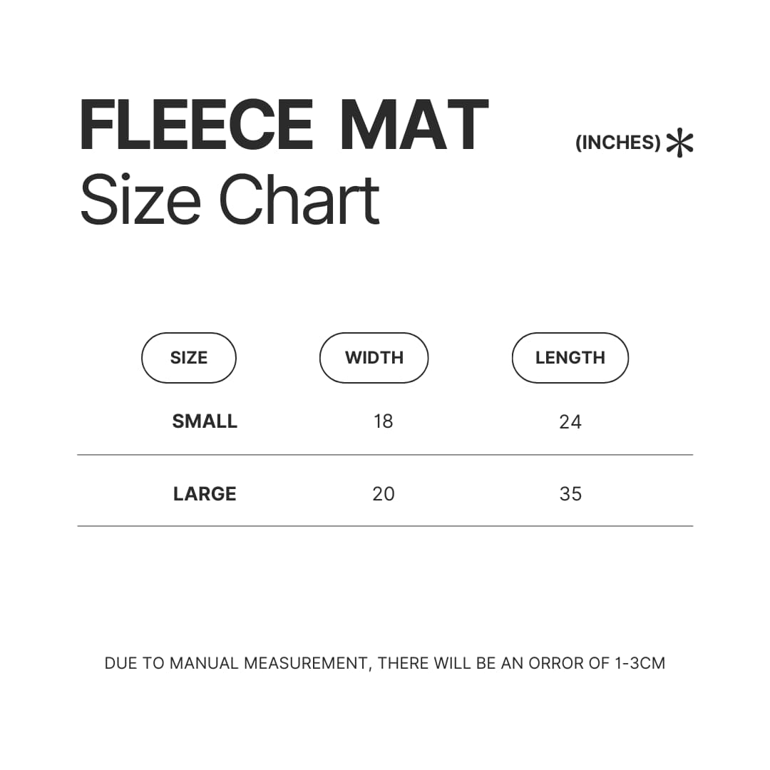Fleece Mat Size Chart - Xenoblade Chronicles Store
