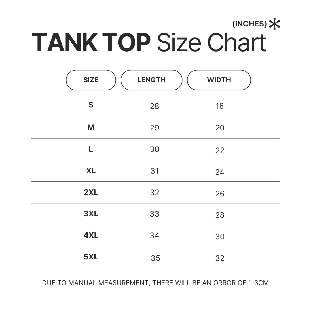 Tank Top Size Chart - Xenoblade Chronicles Store