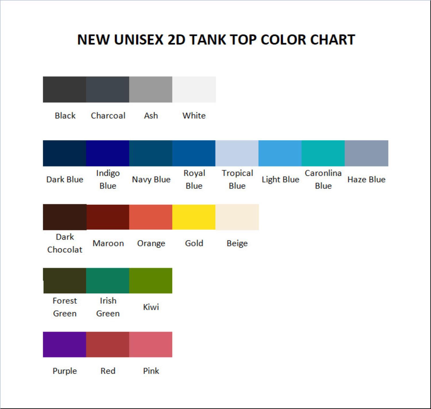 tank top color chart - Xenoblade Chronicles Store