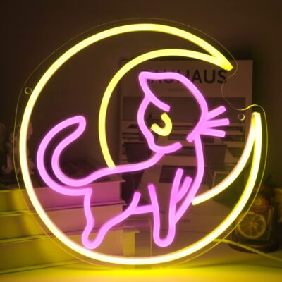 Sailor Moon Luna Cat Neon Sign Custom Anime Led Neon Sign Kawaii Cute Decor Wall Hanging - Xenoblade Chronicles Store
